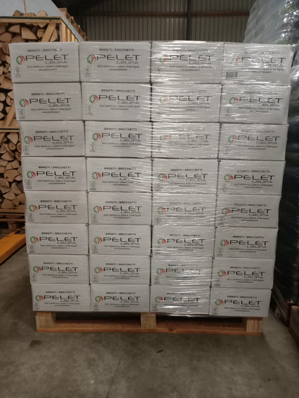 Briketten Nestro eik/beuk 1 pallet - 96 x 10 kg.